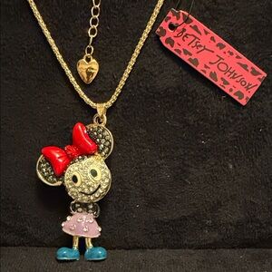 Betsey Johnson Kids Necklace with Red Bow and Blue Shoes